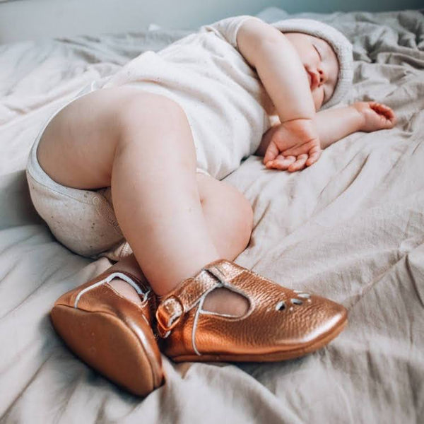 Rose gold t bar shoes online