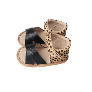 Animal Print Toddler Sandals Little Leather Soft Sole Baby Shoes